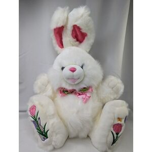 Tb Trading Co Hopster Rabbit Plush Bunny White  23 Inch Purple Flower Stuffed